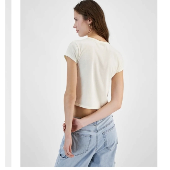 Pretty Rebellious Juniors' Howdy Cowboy Boots Graphic Cropped T-shirt - Picture 3 of 4